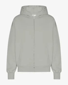 Sweat à capuche oversize en coton bio - Bleu acier