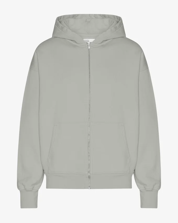 Sweat à capuche oversize en coton bio - Bleu acier