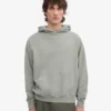Sweat à capuche oversize en coton bio - Bleu acier