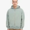 Sweat à capuche oversize en coton bio - Bleu acier