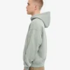 Sweat à capuche oversize en coton bio - Bleu acier