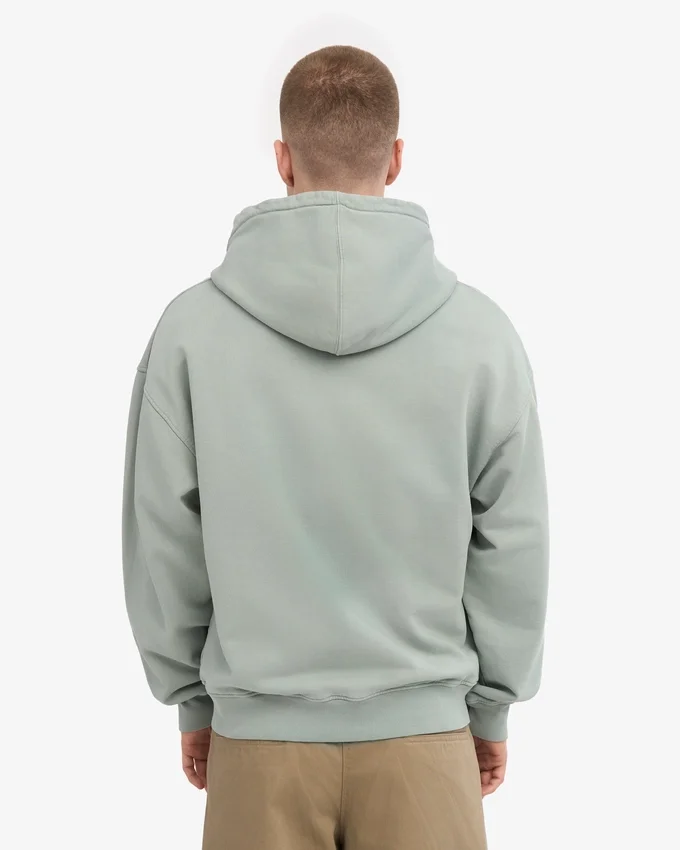 Sweat à capuche oversize en coton bio - Bleu acier