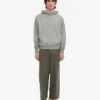 Sweat à capuche oversize en coton bio - Bleu acier