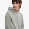 Sweat à capuche oversize en coton bio - Bleu acier