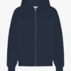 Sweat à capuche oversize en coton bio - Bleu marine