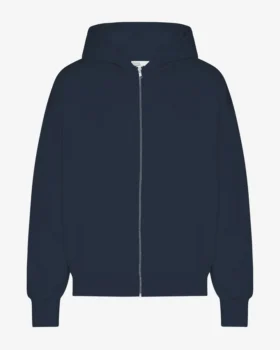 Sweat à capuche oversize en coton bio - Bleu marine