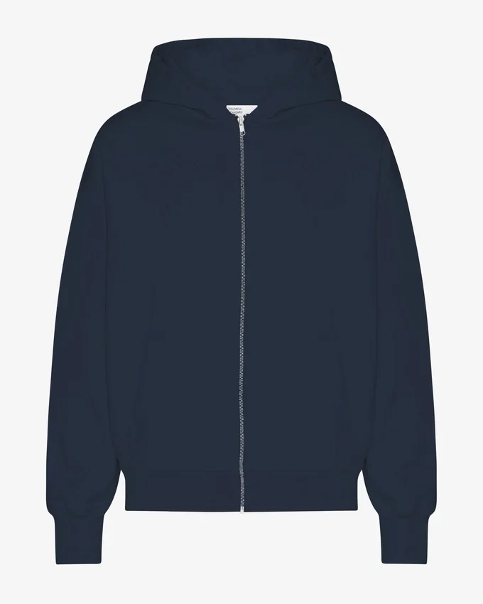 Sweat à capuche oversize en coton bio - Bleu marine
