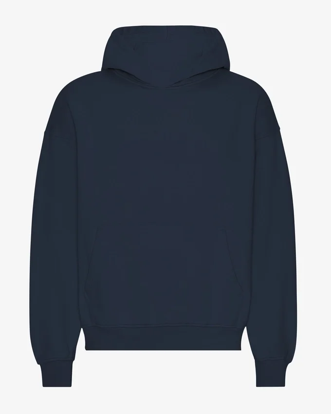 Sweat à capuche oversize en coton bio - Bleu marine
