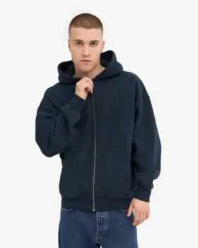 Sweat à capuche oversize en coton bio – Bleu marine
