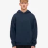 Sweat à capuche oversize en coton bio - Bleu marine