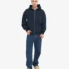 Sweat à capuche oversize en coton bio - Bleu marine