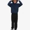 Sweat à capuche oversize en coton bio - Bleu marine