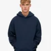 Sweat à capuche oversize en coton bio - Bleu marine