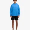 Sweat à capuche oversize en coton bio - Bleu Pacifique