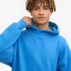 Sweat à capuche oversize en coton bio - Bleu Pacifique