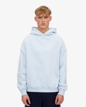 Sweat à capuche oversize en coton bio – Bleu polaire