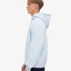 Sweat à capuche oversize en coton bio - Bleu polaire