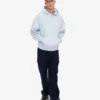 Sweat à capuche oversize en coton bio - Bleu polaire