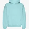 Sweat à capuche oversize en coton bio - Bleu sarcelle