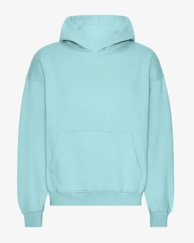 Sweat à capuche oversize en coton bio - Bleu sarcelle