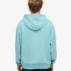 Sweat à capuche oversize en coton bio - Bleu sarcelle