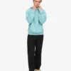 Sweat à capuche oversize en coton bio - Bleu sarcelle