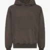 Sweat à capuche oversize en coton bio - Boue délavée