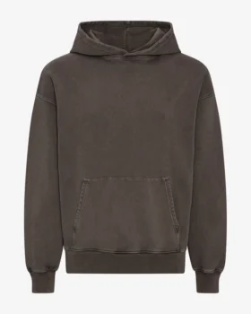 Sweat à capuche oversize en coton bio - Boue délavée