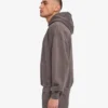 Sweat à capuche oversize en coton bio - Boue délavée