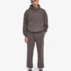 Sweat à capuche oversize en coton bio - Boue délavée