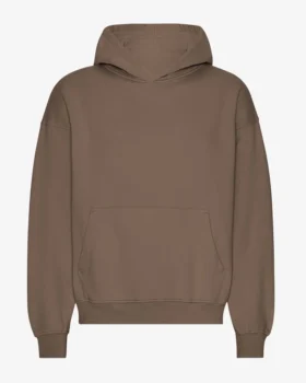 Sweat à capuche oversize en coton bio - Brun cèdre