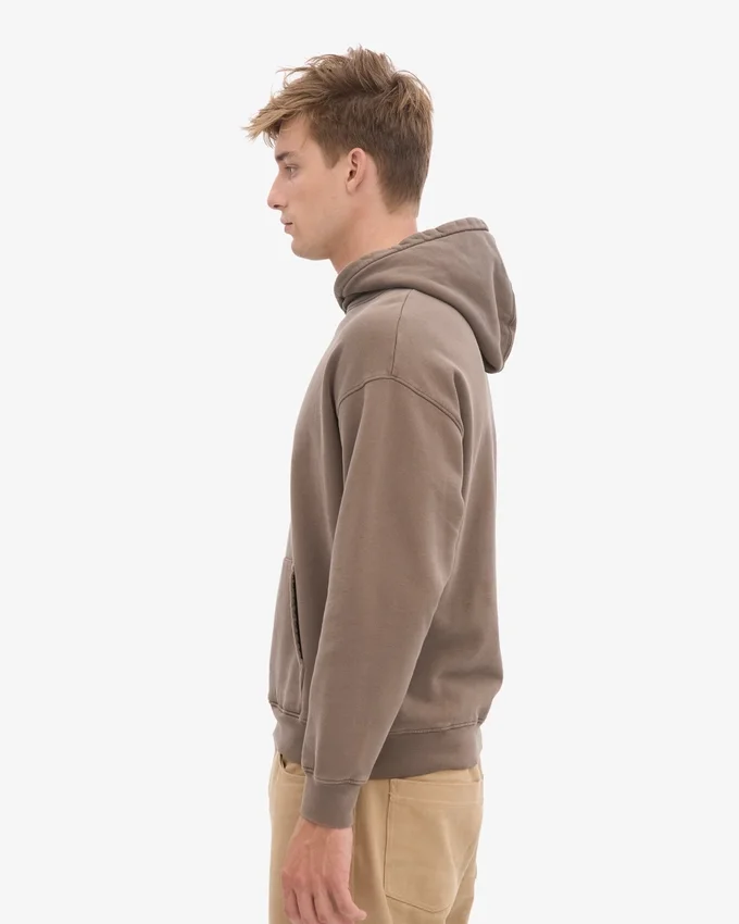 Sweat à capuche oversize en coton bio - Brun cèdre