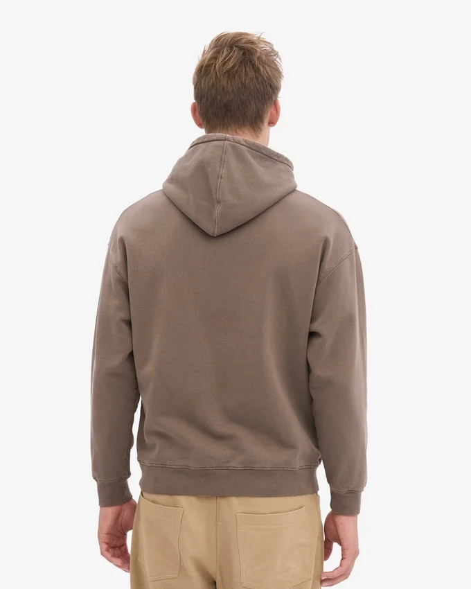 Sweat à capuche oversize en coton bio - Brun cèdre