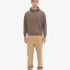 Sweat à capuche oversize en coton bio - Brun cèdre
