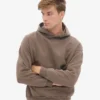 Sweat à capuche oversize en coton bio - Brun cèdre