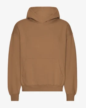 Sweat à capuche oversize en coton bio - Camel Sahara