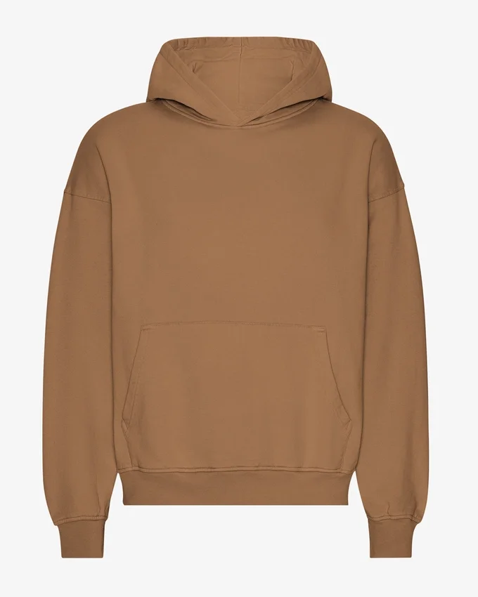 Sweat à capuche oversize en coton bio - Camel Sahara