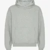 Sweat à capuche oversize en coton bio - Gris chiné
