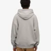 Sweat à capuche oversize en coton bio - Gris chiné