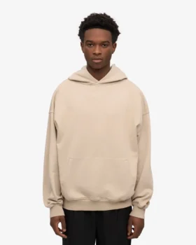Sweat à capuche oversize en coton bio – Gris huître