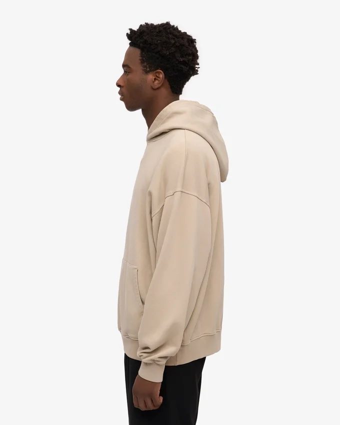 Sweat à capuche oversize en coton bio - Gris huître