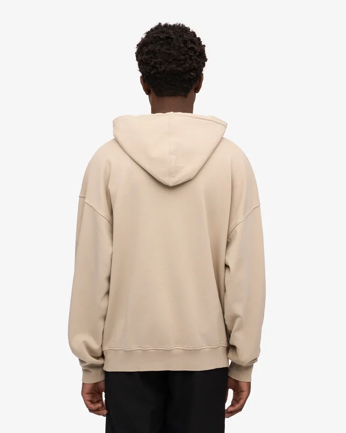 Sweat à capuche oversize en coton bio - Gris huître