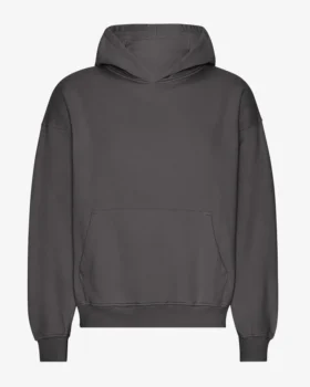 Sweat à capuche oversize en coton bio - Gris lave
