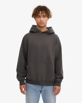 Sweat à capuche oversize en coton bio – Gris lave