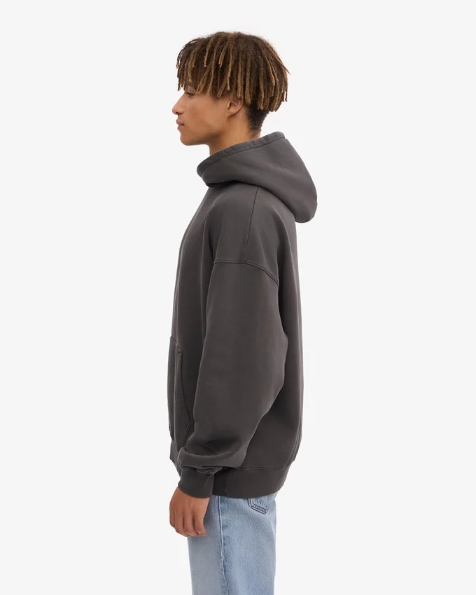 Sweat à capuche oversize en coton bio - Gris lave