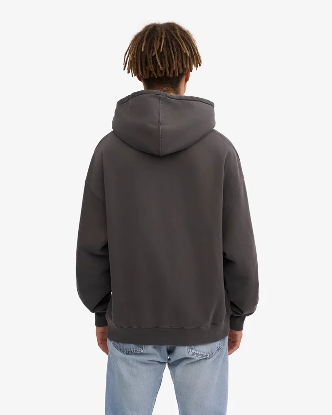 Sweat à capuche oversize en coton bio - Gris lave