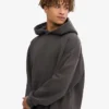Sweat à capuche oversize en coton bio - Gris lave