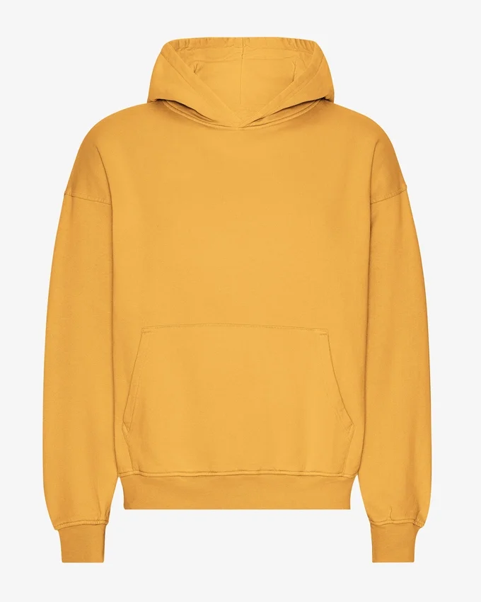 Sweat à capuche oversize en coton bio - Jaune brûlé
