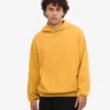 Sweat à capuche oversize en coton bio - Jaune brûlé
