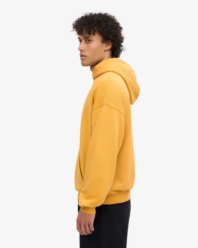 Sweat à capuche oversize en coton bio - Jaune brûlé